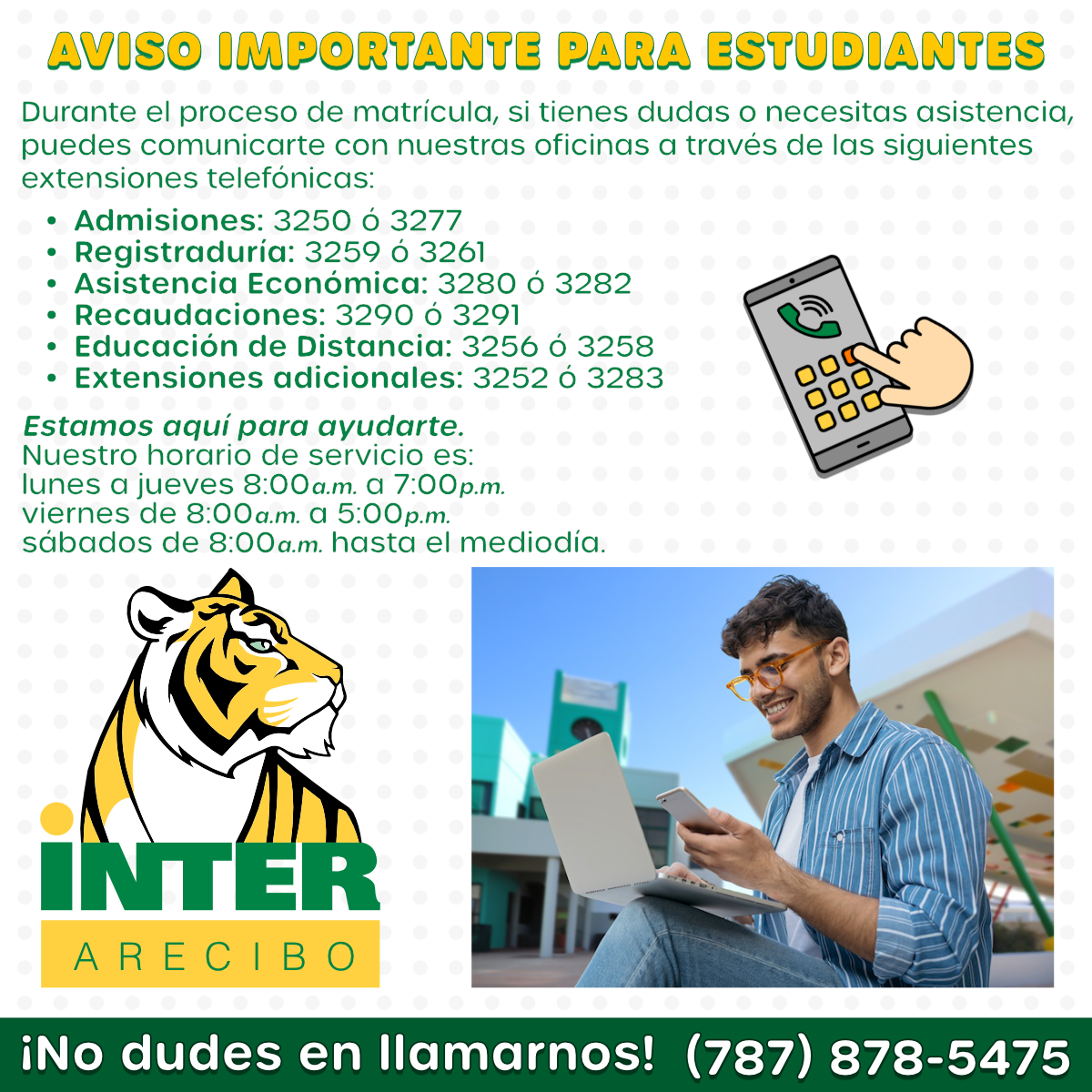 Llama durante el Proceso de Matrícula