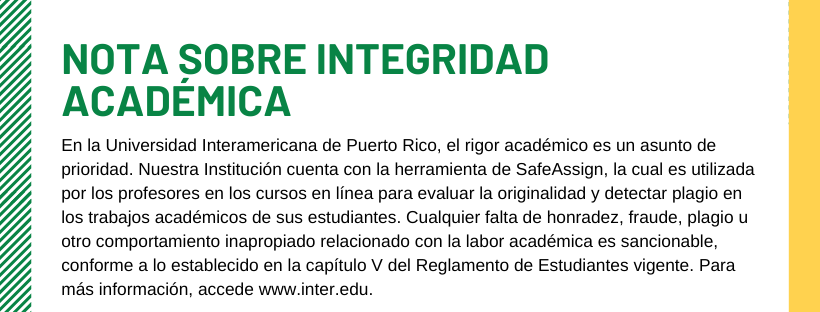 Nota sobre integridad académica